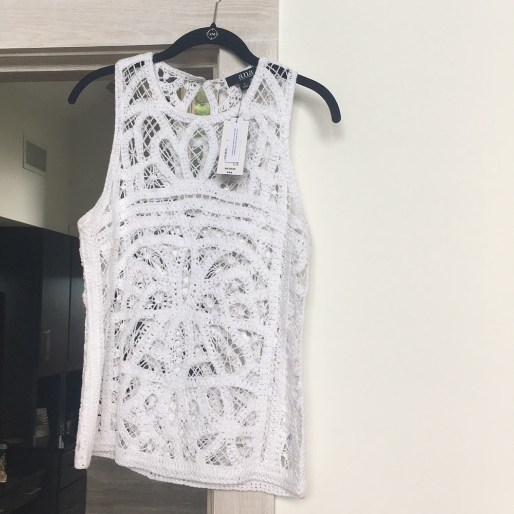 White crocheted top